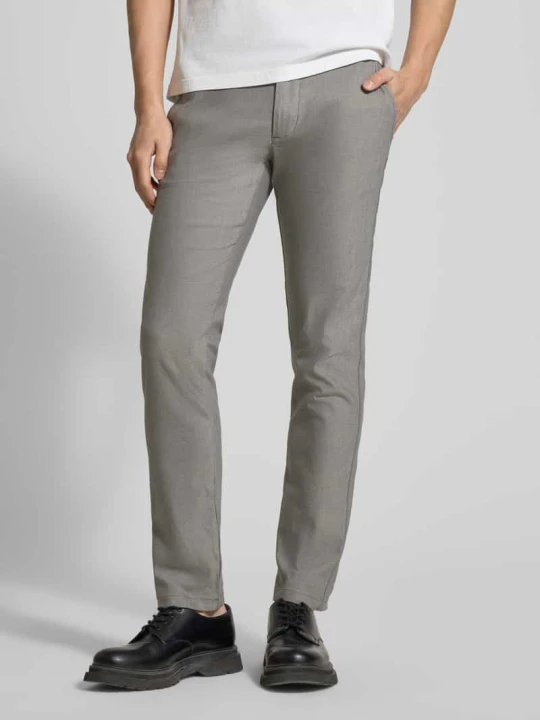 Zdjęcie produktu Chinosy o kroju slim fit z mieszanki bawełny, lnu i wiskozy z dodatkiem wiskozy Boss Średnioszary