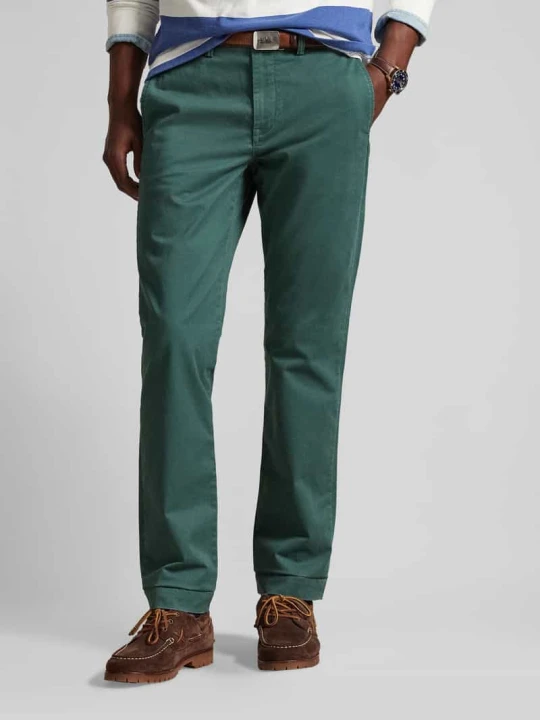 Zdjęcie produktu Chinos o kroju straight fit z mieszanki bawełny Polo Ralph Lauren Ciemnozielony
