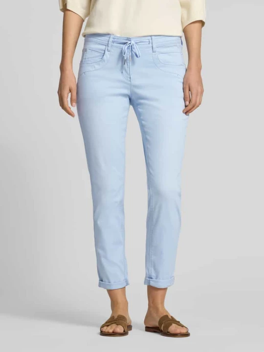 Zdjęcie produktu Chinos z bawełnianej mieszanki o kroju tapered fit Tom Tailor Jasnoniebieski