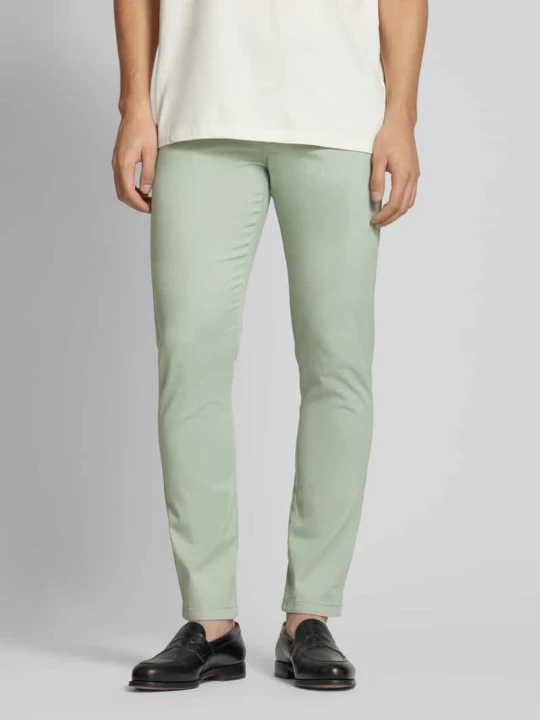 Zdjęcie produktu Chinosy o kroju classic stretch fit z paskiem lindbergh Zielony