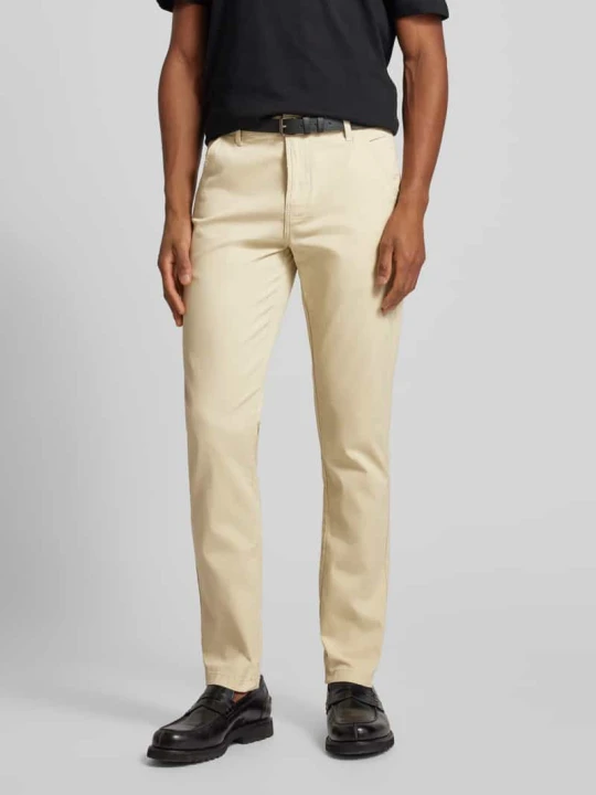 Zdjęcie produktu Chinosy o kroju classic stretch fit z paskiem lindbergh Piaskowy