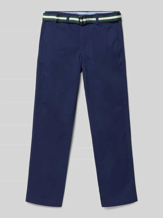 Zdjęcie produktu Spodnie chino z bawełnianej mieszanki, krój regular fit, model 'BEDFORD-PANTS-FLAT' Polo Ralph Lauren Granatowy