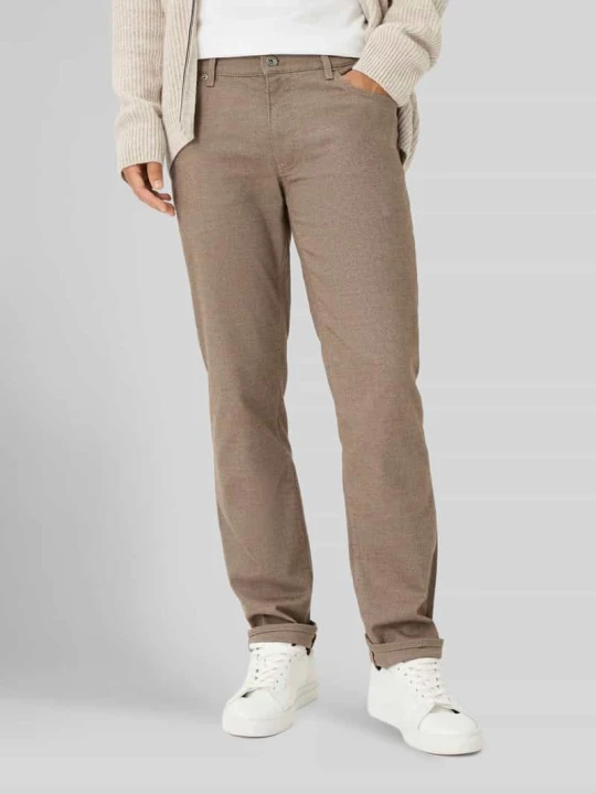 Zdjęcie produktu chinosy o kroju regular fit z mieszanki bawełny z dodatkiem wiskozy model 'Wool Look Flex' BRAX Camel