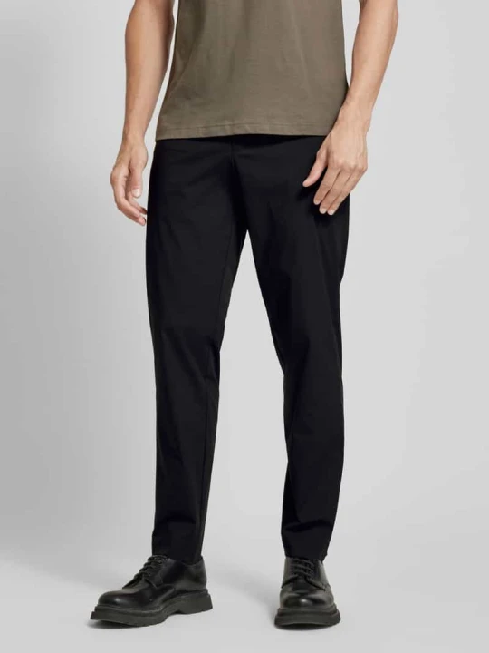 Zdjęcie produktu Chinosy o kroju regular tapered fit z tunelem model ‘LERO’ Selected Czarny