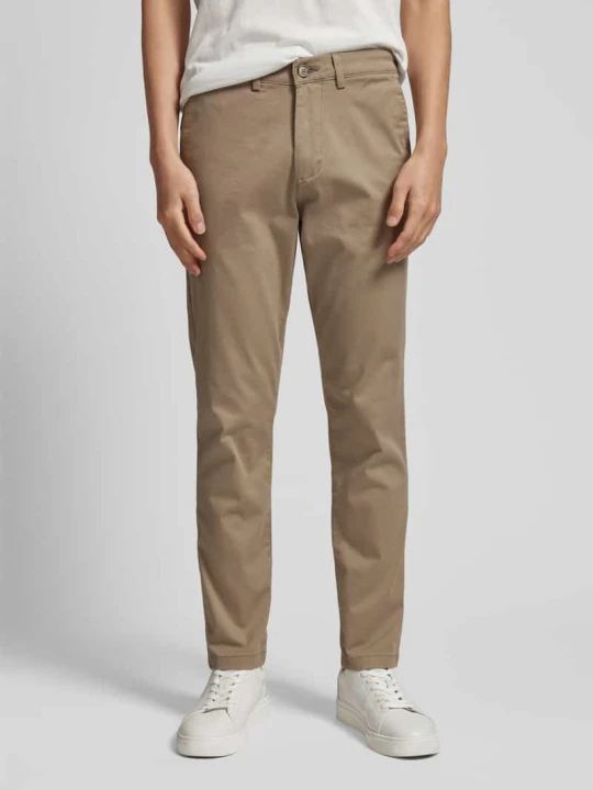 Zdjęcie produktu Chinosy o kroju slim fit z mieszanki bawełny model 'MILES' Selected Beżowy