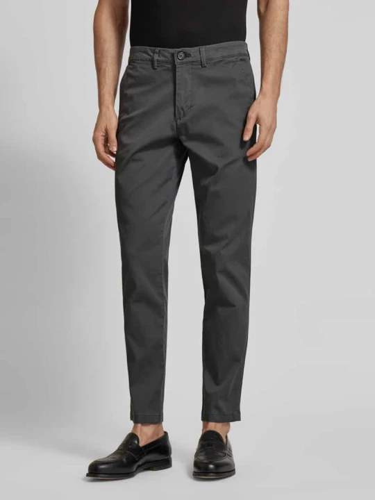Zdjęcie produktu Chinosy o kroju slim fit z mieszanki bawełny model 'MILES' Selected Ciemnoszary