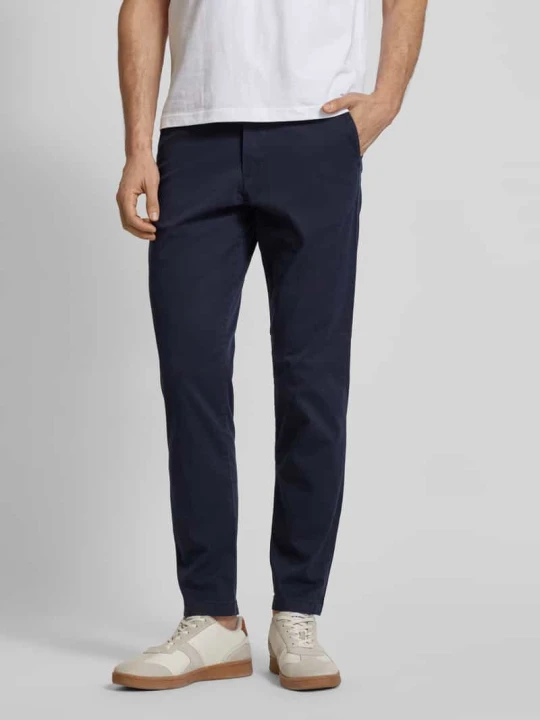 Zdjęcie produktu Chinosy o kroju slim fit z mieszanki bawełny model 'MILES' Selected Homme Granatowy