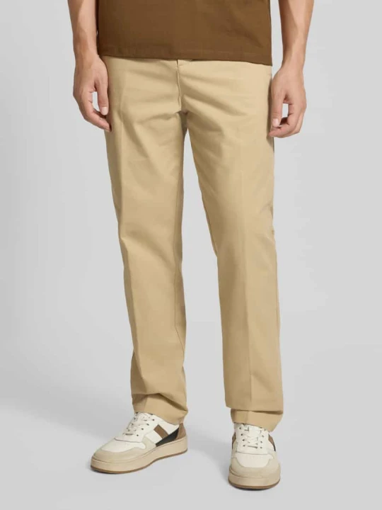 Zdjęcie produktu Chinosy o kroju slim fit z czystej bawełny model ‘GENAR’ Hugo Beżowy