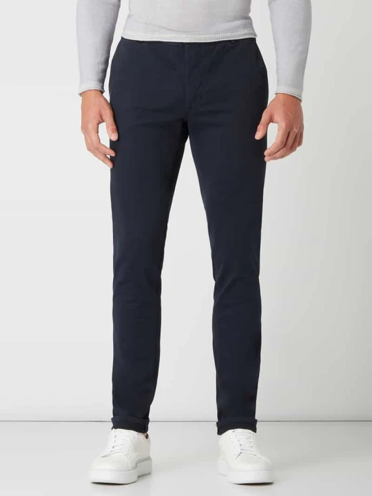 Zdjęcie produktu Chinosy o kroju slim fit z dodatkiem streczu model ‘Transit’ Tiger Of Sweden Granatowy