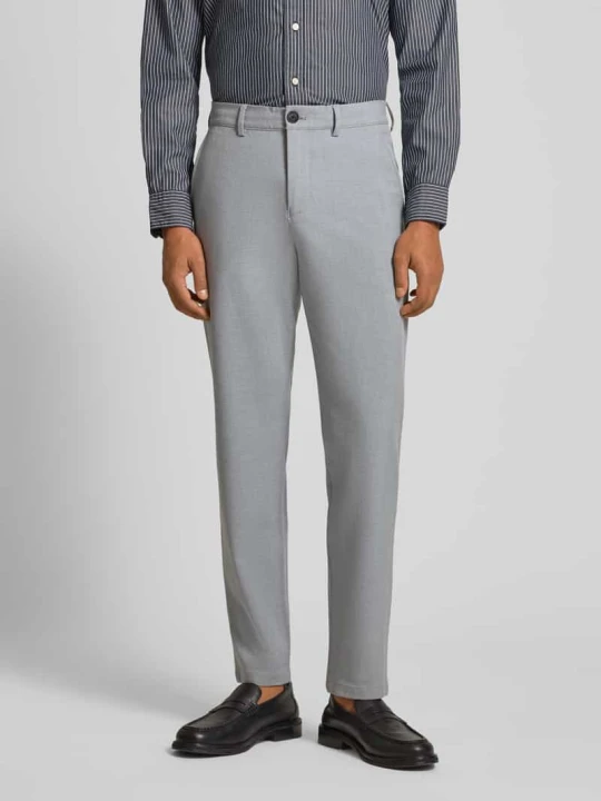 Zdjęcie produktu Chinos w kroju slim fit z domieszką wiskozy model '175' Selected Homme Jasnoszary melanż