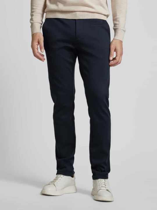 Zdjęcie produktu Chinosy slim z dżerseju Tom Tailor Granatowy