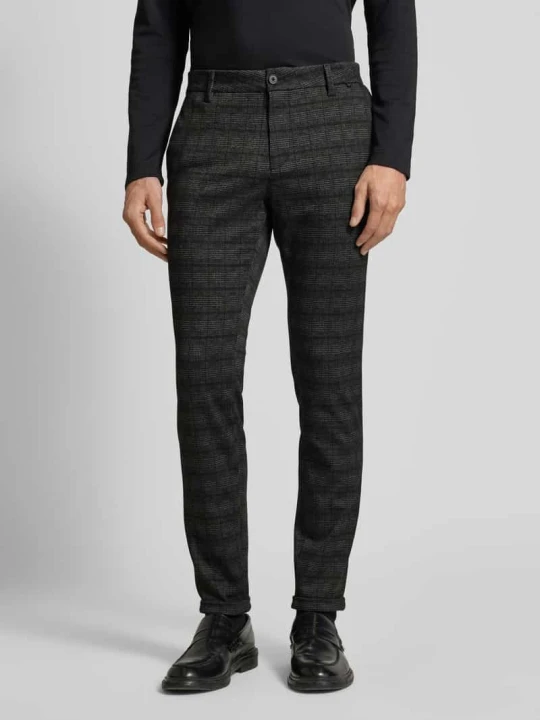 Zdjęcie produktu Chinosy o kroju slim fit z dżerseju z przeszytym, podwiniętym zakończeniem nogawki Tom Tailor czarny