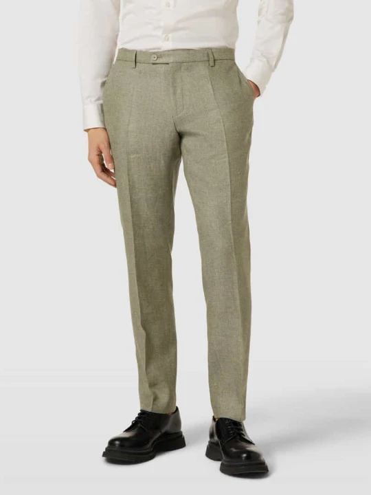 Zdjęcie produktu Chinosy o kroju slim fit z fakturowanym wzorem model ‘Paco’ CG - Club of Gents Zielony