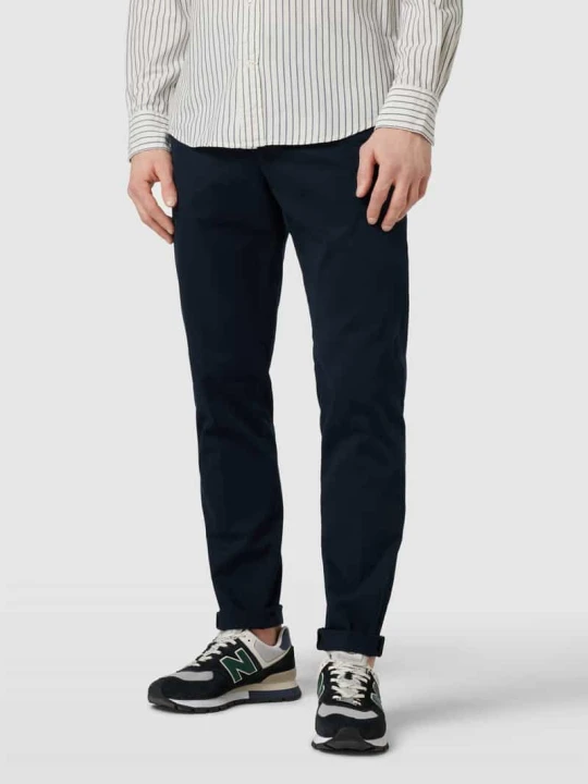 Zdjęcie produktu Chinosy o kroju slim fit z lamowanymi kieszeniami model 'CHELSEA' Tommy Hilfiger Ciemnoniebieski
