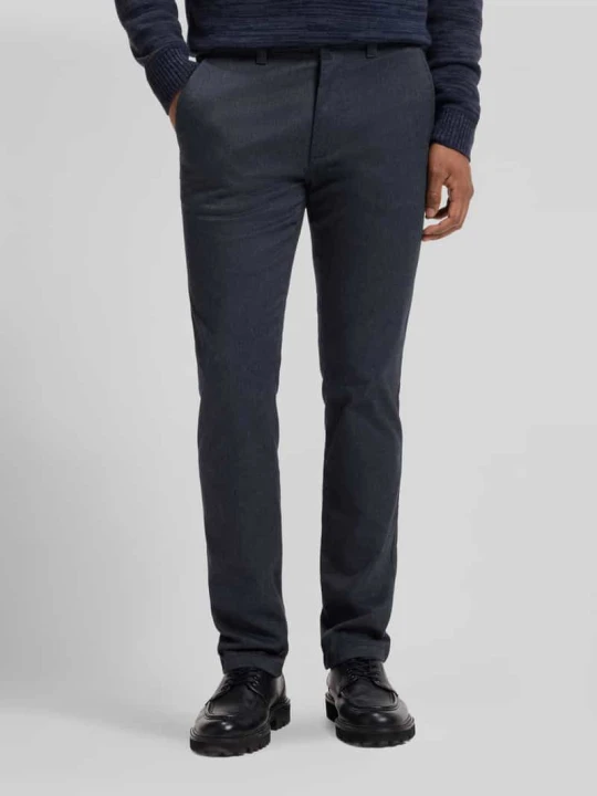 Zdjęcie produktu Chinosy o kroju slim fit z mieszanka bawełny model 'Chino Slim 2' Boss Granatowy