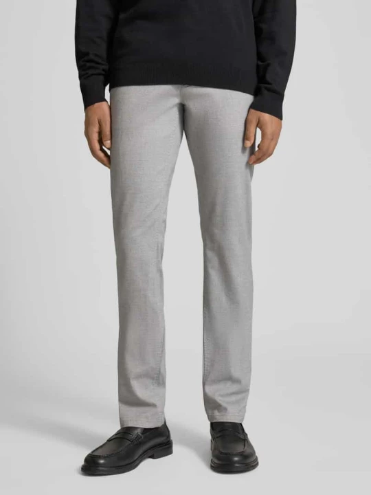 Zdjęcie produktu Chinos o kroju slim fit z mieszanki bawełny Boss Srebrny