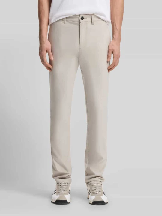 Zdjęcie produktu Chinosy o kroju slim fit z mieszanki bawełny, lnu i wiskozy z dodatkiem wiskozy Boss Piaskowy