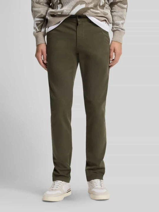 Zdjęcie produktu Chinosy o kroju slim fit z mieszanki bawełny model 'CHINO SLIM' Boss Oliwkowy