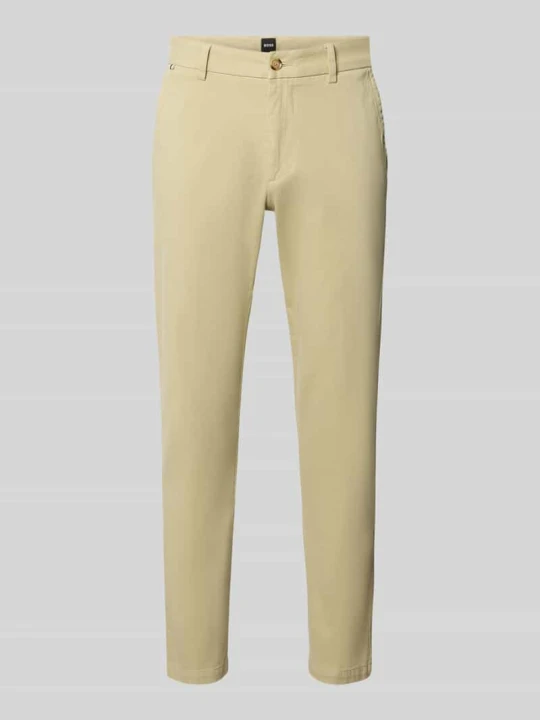 Zdjęcie produktu Chinosy o kroju slim fit z mieszanki bawełny model 'Kaiton1' Boss Limonkowy