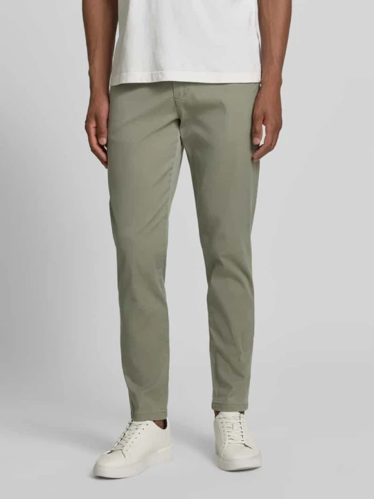 Zdjęcie produktu Chinosy o kroju slim fit z mieszanki bawełny model 'MILES' Selected Khaki