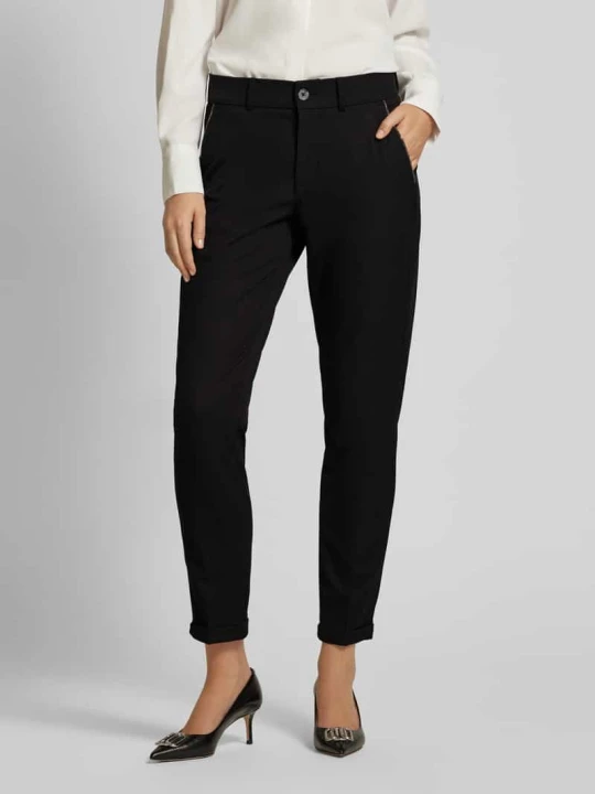 Zdjęcie produktu Chinosy o kroju slim fit z obszyciem ozdobnymi kamieniami model ‘LOUISA’ Angels Czarny