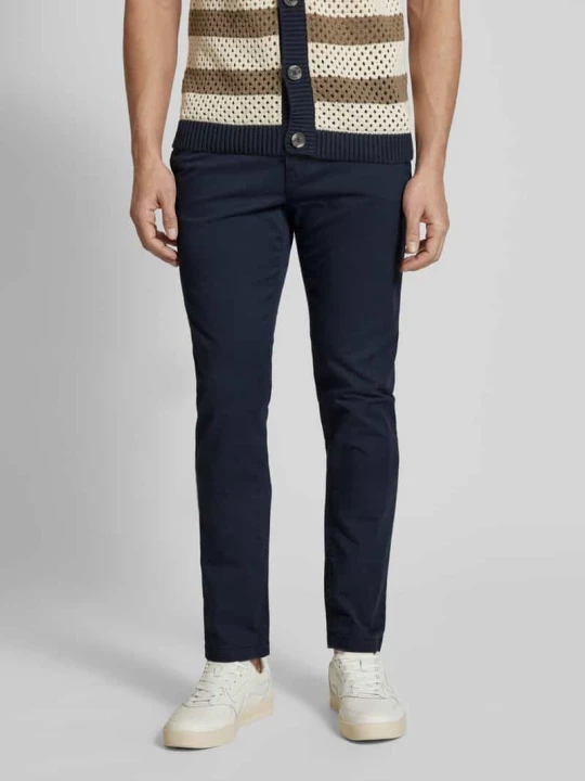 Zdjęcie produktu Chinosy o kroju slim fit z paskiem Tom Tailor Ciemnoniebieski