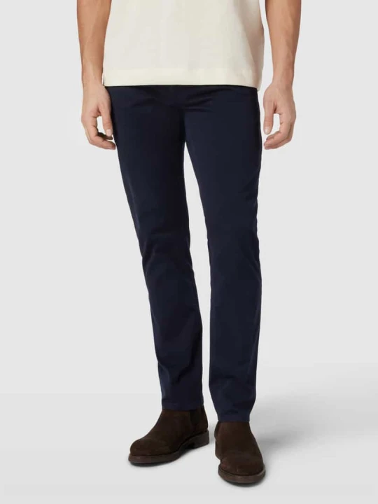 Zdjęcie produktu Chinosy o kroju slim fit z wpuszczanymi kieszeniami w stylu francuskim Boss Granatowy