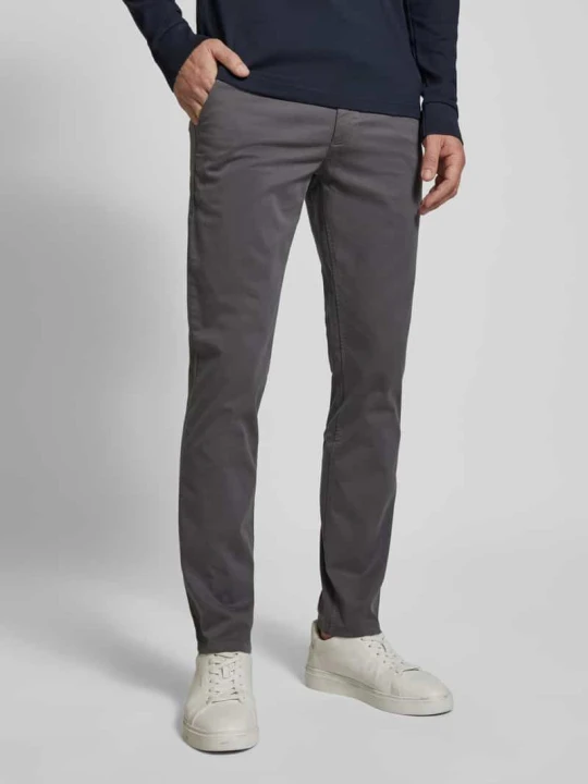 Zdjęcie produktu Chinosy o kroju slim fit z wpuszczanymi kieszeniami w stylu francuskim Boss Średnioszary