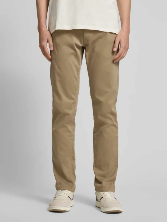 Zdjęcie produktu Chinosy o kroju slim fit z wpuszczanymi kieszeniami w stylu francuskim Boss Beżowy