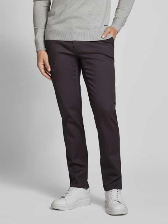Zdjęcie produktu Chinosy o kroju slim fit z wpuszczanymi kieszeniami w stylu francuskim model ‘Fabio’ BRAX Antracytowy