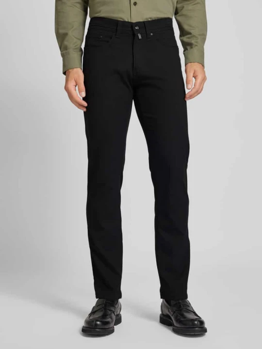 Zdjęcie produktu Chinosy o kroju tapered fit z 5 kieszeniami model ‘LYON’ Pierre Cardin Czarny