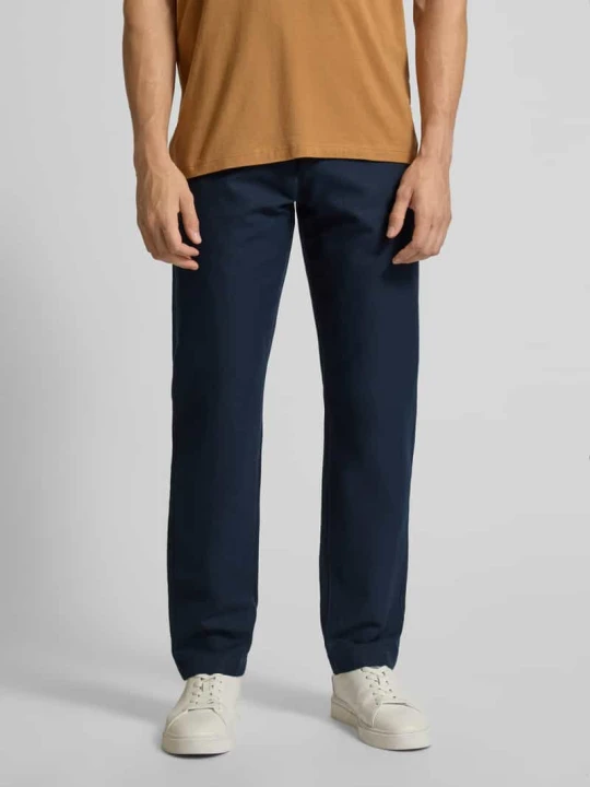 Zdjęcie produktu Chinosy o kroju tapered fit z mieszanki bawełny i lnu model ‘OSBY JOGGER’ Marc O'Polo Granatowy