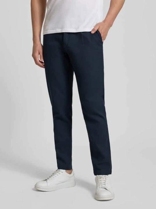 Zdjęcie produktu Chinosy o kroju tapered fit z mieszanki bawełny Boss Granatowy