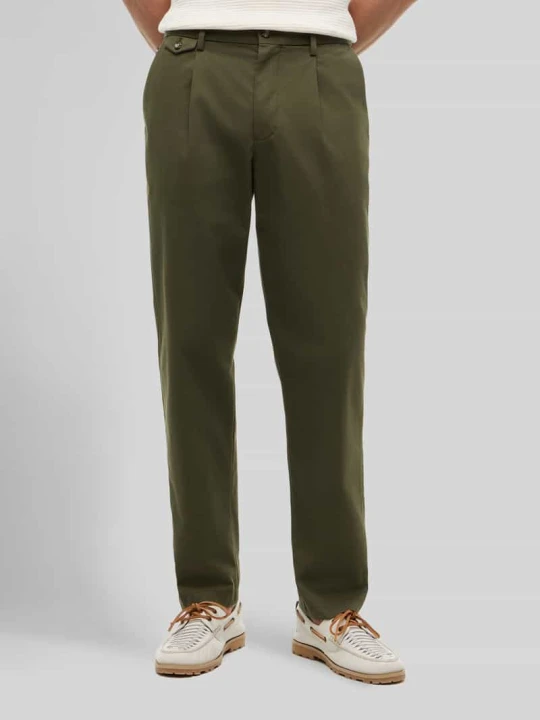 Zdjęcie produktu Chinosy o kroju tapered fit z mieszanki bawełny model 'Harlem' Tommy Hilfiger Khaki