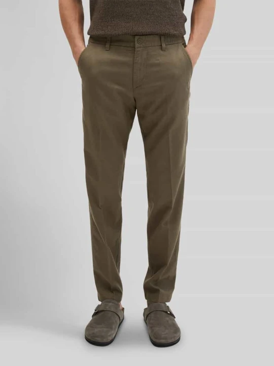 Zdjęcie produktu Chinosy o kroju tapered fit z mieszanki lyocellu Marc O'Polo Ciemnobrązowy
