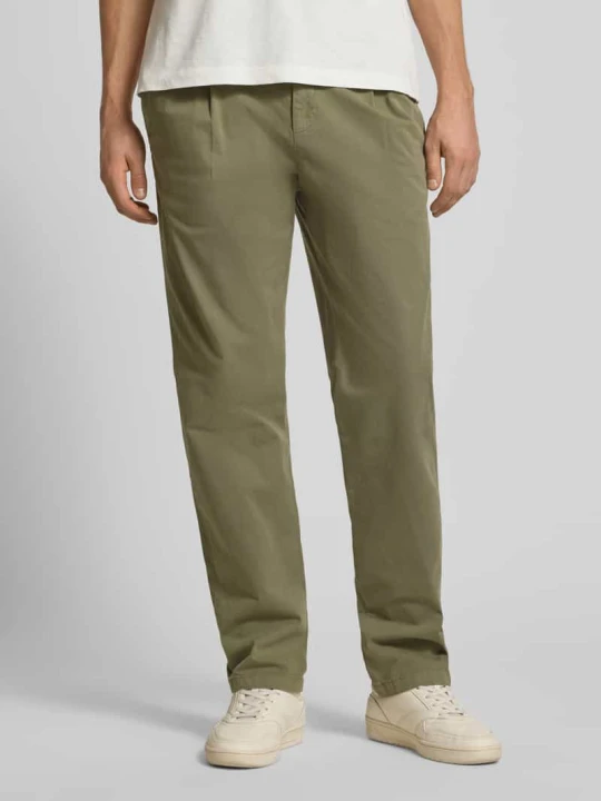 Zdjęcie produktu Chinosy o kroju tapered fit z wpuszczanymi kieszeniami model ‘ADHANN’ Replay Oliwkowy