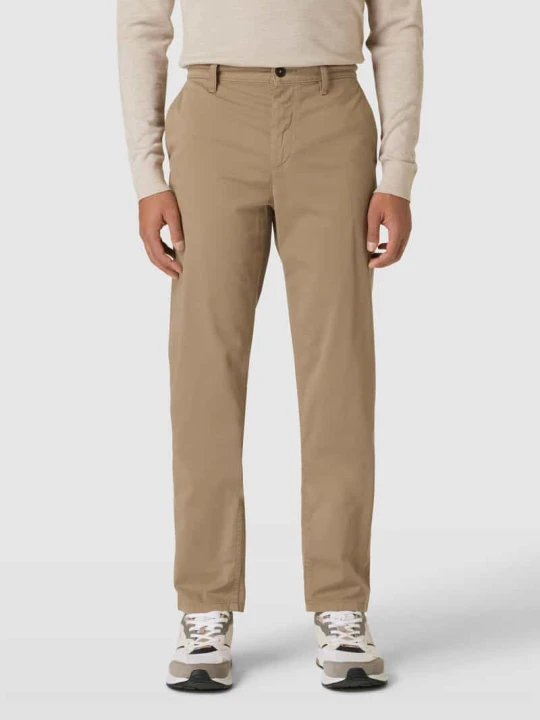 Zdjęcie produktu Chinosy o kroju tapered fit z wpuszczanymi kieszeniami w stylu francuskim Boss Beżowy