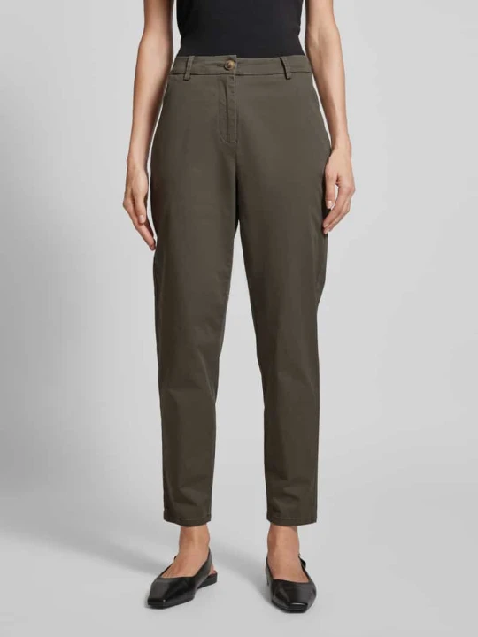 Zdjęcie produktu Chinosy o kroju tapered leg z guzikiem z imitacji rogu model ‘CHRISTY’ Vero Moda Oliwkowy