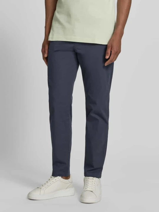 Zdjęcie produktu Chinosy o kroju tapered z mieszanki bawełny model 'CHINO-TAPERED-DS-10' Boss Granatowy