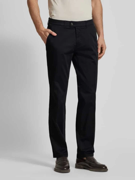 Zdjęcie produktu spodnie materiałowe o kroju comfort fit z francuskimi wpuszczanymi kieszeniami model 'JIM' Eurex By Brax Czarny