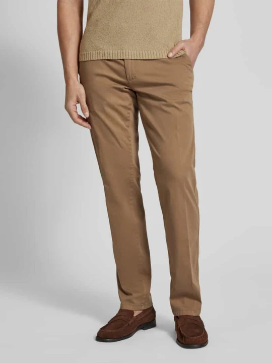 Zdjęcie produktu spodnie materiałowe o kroju comfort fit z francuskimi wpuszczanymi kieszeniami model 'JIM' Eurex By Brax Beżowy