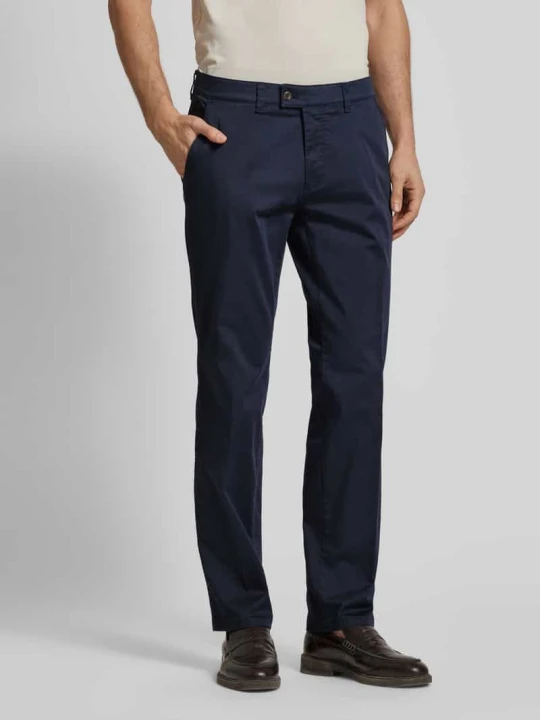 Zdjęcie produktu spodnie materiałowe o kroju comfort fit z francuskimi wpuszczanymi kieszeniami model 'JIM' Eurex By Brax Granatowy
