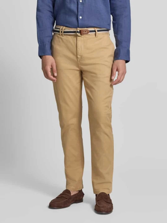 Zdjęcie produktu Chinosy z paskiem i wpuszczanymi kieszeniami model 'WARREN' Scotch & Soda Beżowy