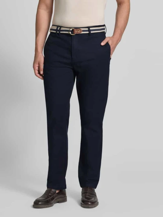 Zdjęcie produktu Chinosy z paskiem i wpuszczanymi kieszeniami model 'WARREN' Scotch & Soda Granatowy