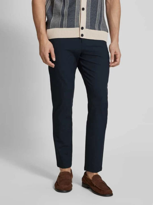 Zdjęcie produktu Chinosy o kroju slim fit z wpuszczanymi kieszeniami model 'ROBERT' Selected Homme Granatowy