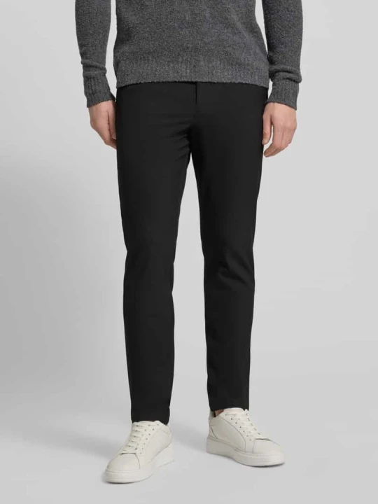 Zdjęcie produktu Chinosy o kroju slim fit z wpuszczanymi kieszeniami model 'ROBERT' Selected Homme Czarny