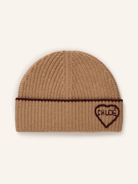 Zdjęcie produktu Chloé Czapka Encoeur Z Kaszmirem braun