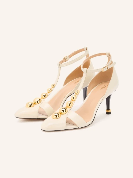 Zdjęcie produktu Chloé Czółenka Cleia Z Nitami weiss 122 EGGSHELL