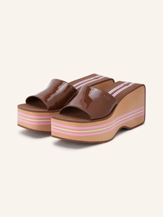 Zdjęcie produktu Chloé Lakierowane Buty Na Koturnie Swimming Cool braun 6I3 Coffee Pink