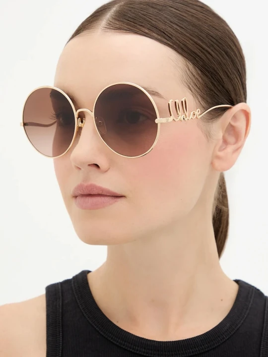 Zdjęcie produktu Chloe okulary przeciwsłoneczne okrągłe damskie Chloé złoty